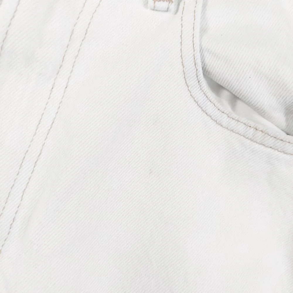Lee Tapered Leg Jeans Womens 14 White Denim 100% Cotton 5 Pocket Made USA